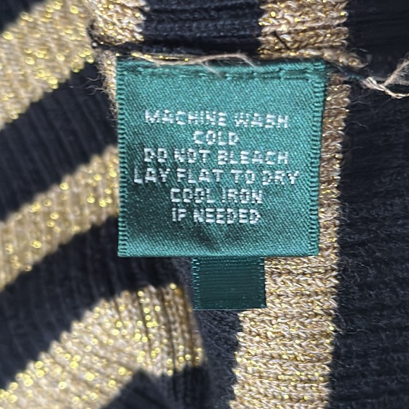 EUC, LRL…Black and metallic gold striped sweater size MP - Picture 5 of 6